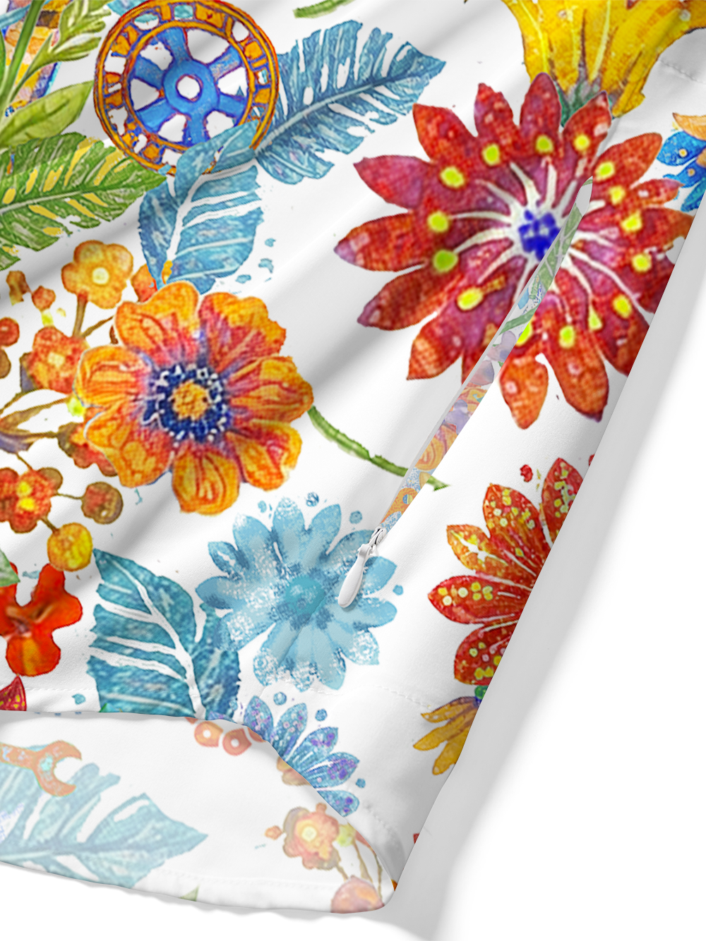 Orionride Brilliant Flower Room Zipper Pockets Ultra Lightweight Short Sleeves Gravel Shirt