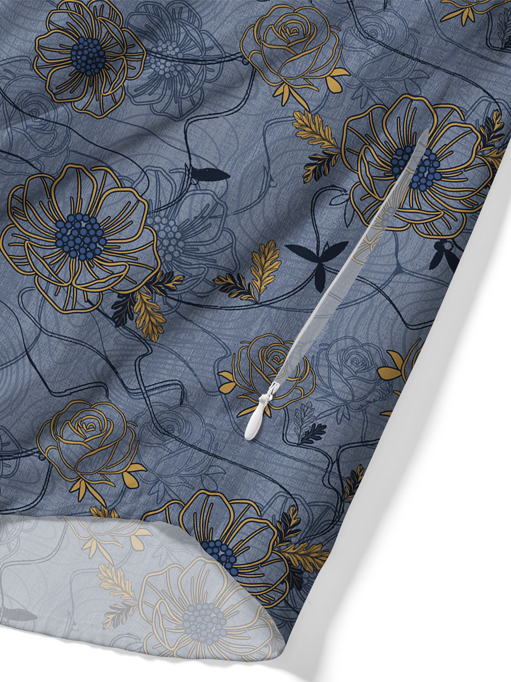 Orionride Gold Vine Bloom Zipper Pockets Ultra Lightweight Short Sleeves Gravel Shirt