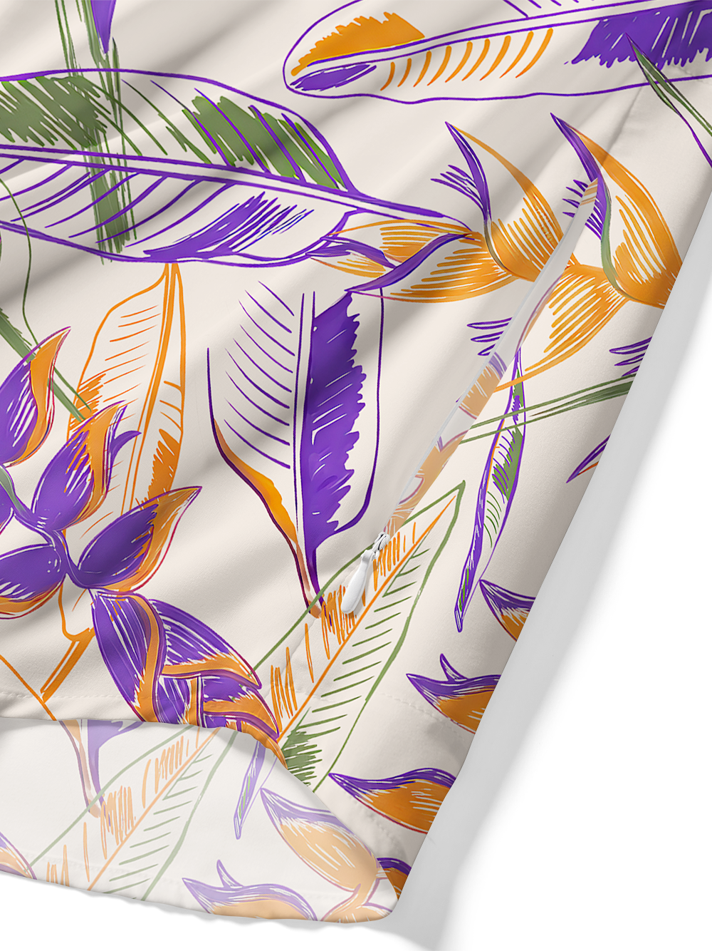 Orionride Tropical Palm Leaves Zipper Pockets Ultra Lightweight Short Sleeves Gravel Shirt