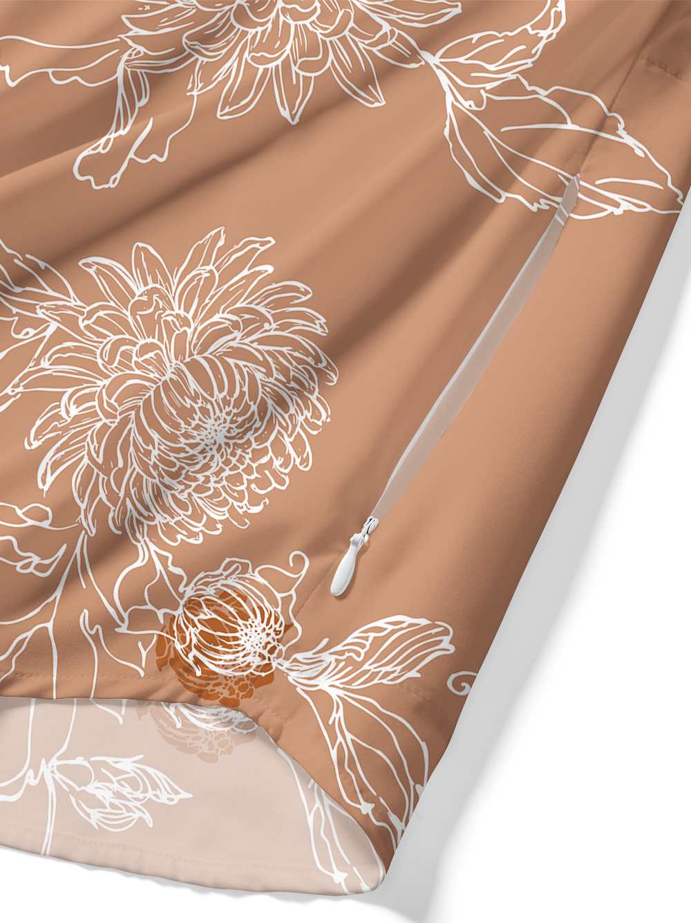 Orionride Fine-petaled chrysanthemum Zipper Pockets Ultra Lightweight Short Sleeves Gravel Shirt