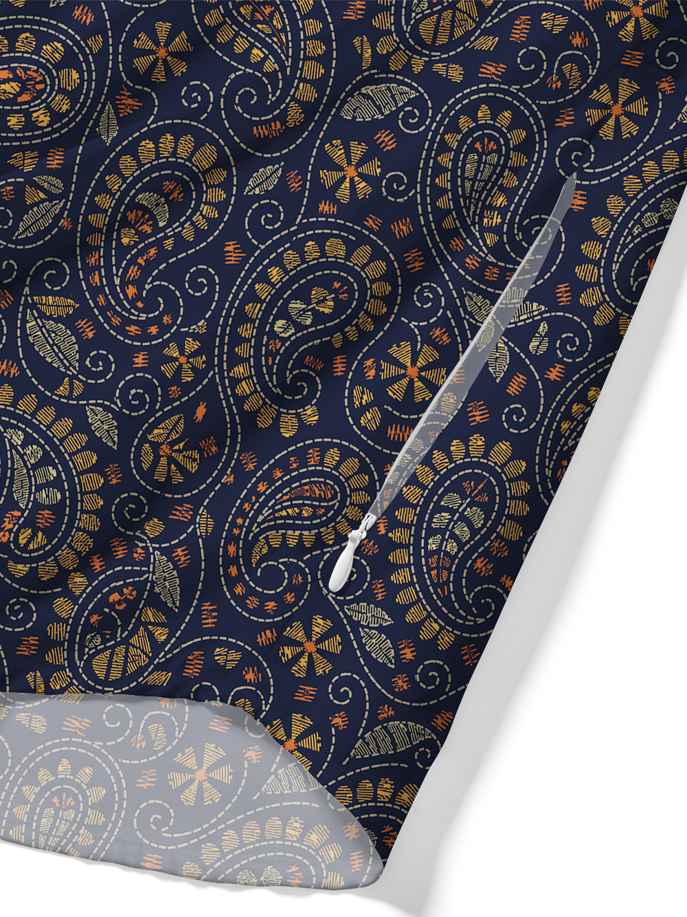 Orionride Paisley Night Zipper Pockets Ultra Lightweight Short Sleeves Gravel Shirt