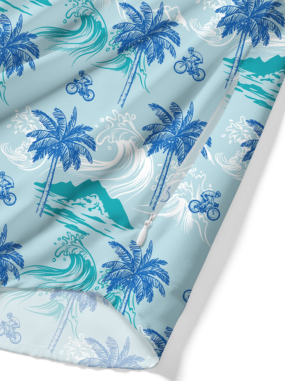 Orionride Wavy Coconut Tree Zipper Pockets Ultra Lightweight Short Sleeves Gravel Shirt