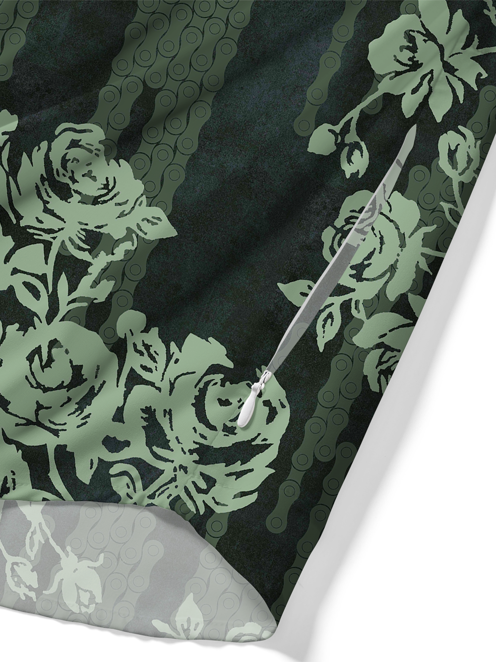 Orionride Green Rose Zipper Pockets Ultra Lightweight Short Sleeves Gravel Shirt