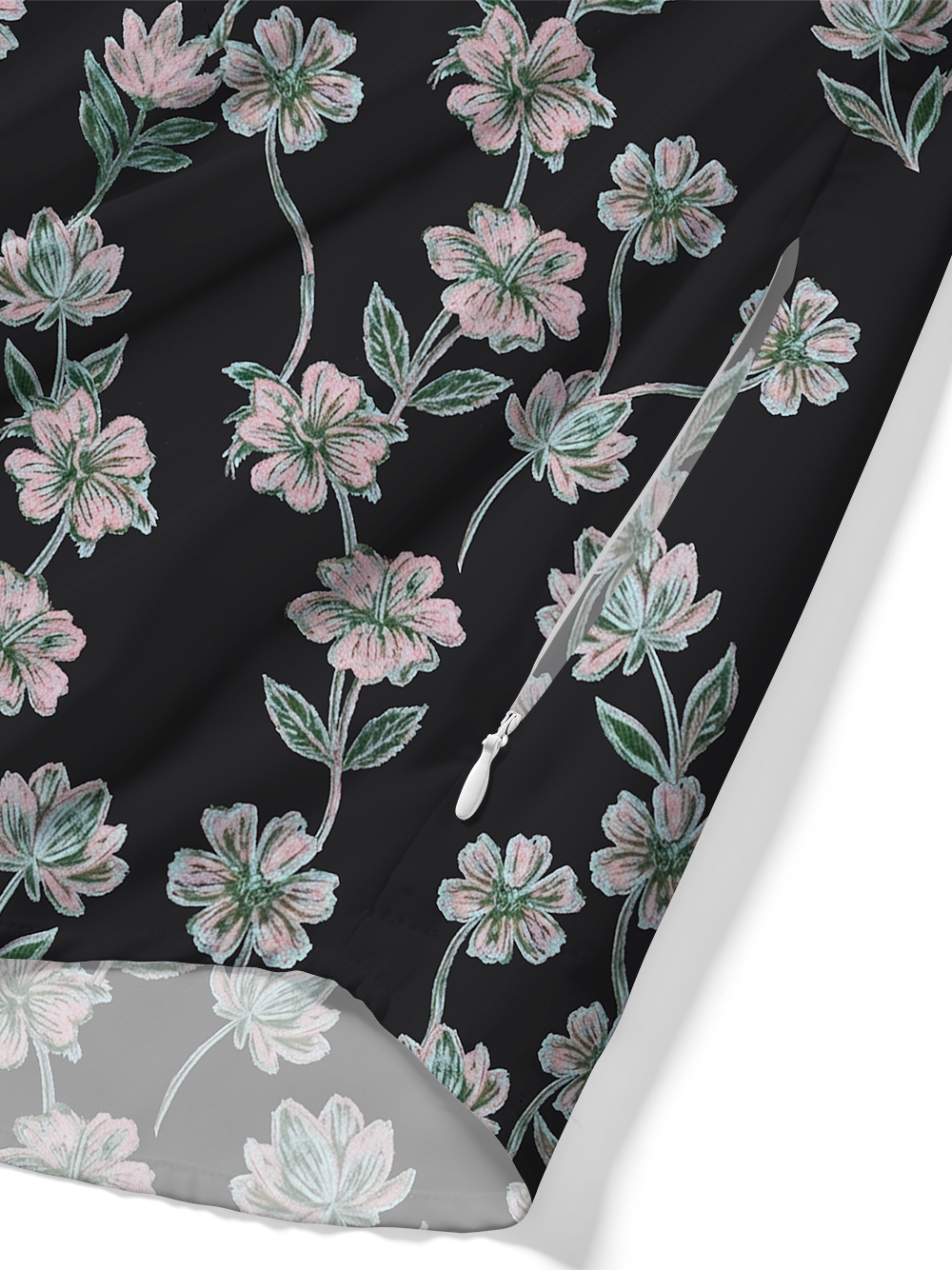 Orionride Crayon Flowers Zipper Pockets Ultra Lightweight Short Sleeves Gravel Shirt