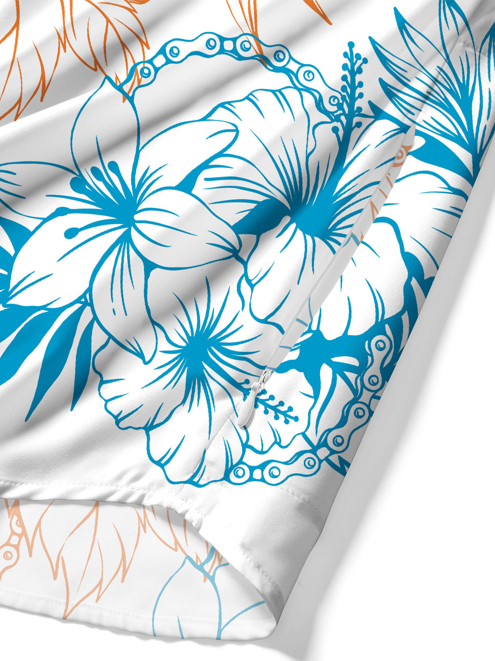 Orionride Bright Hibiscus Flowers Zipper Pockets Ultra Lightweight Short Sleeves Gravel Shirt