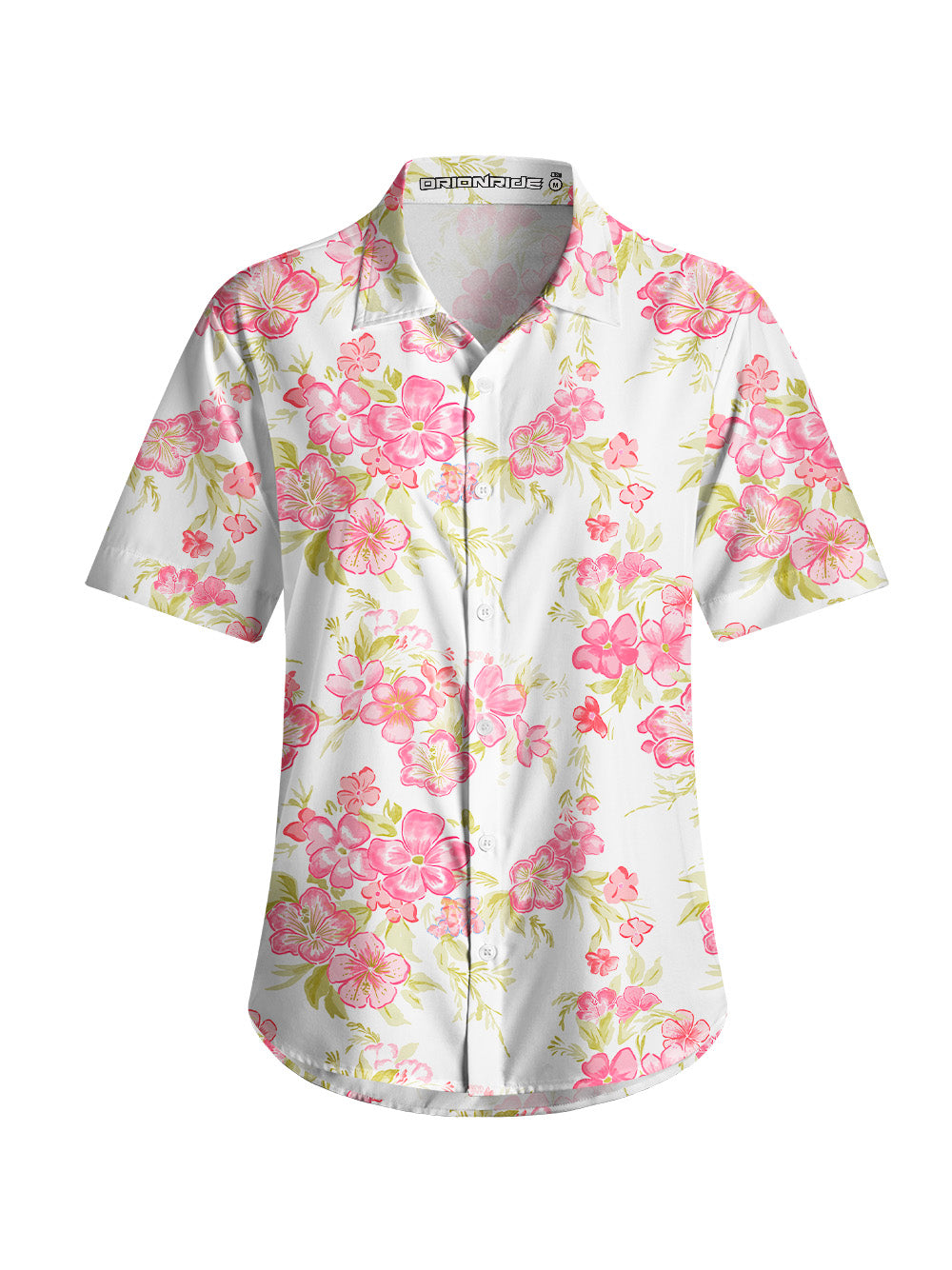 Orionride Fragrant Peach Blossoms Zipper Pockets Ultra Lightweight Short Sleeves Women's Gravel Shirt