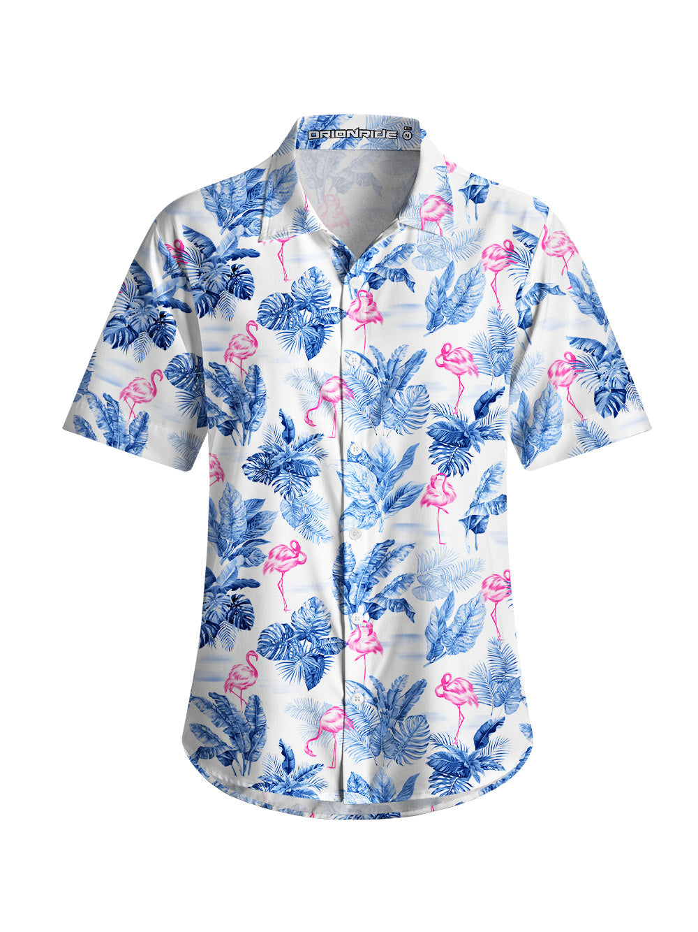 Orionride Passionate Flamingos Zipper Pockets Ultra Lightweight Short Sleeves Women's Gravel Shirt
