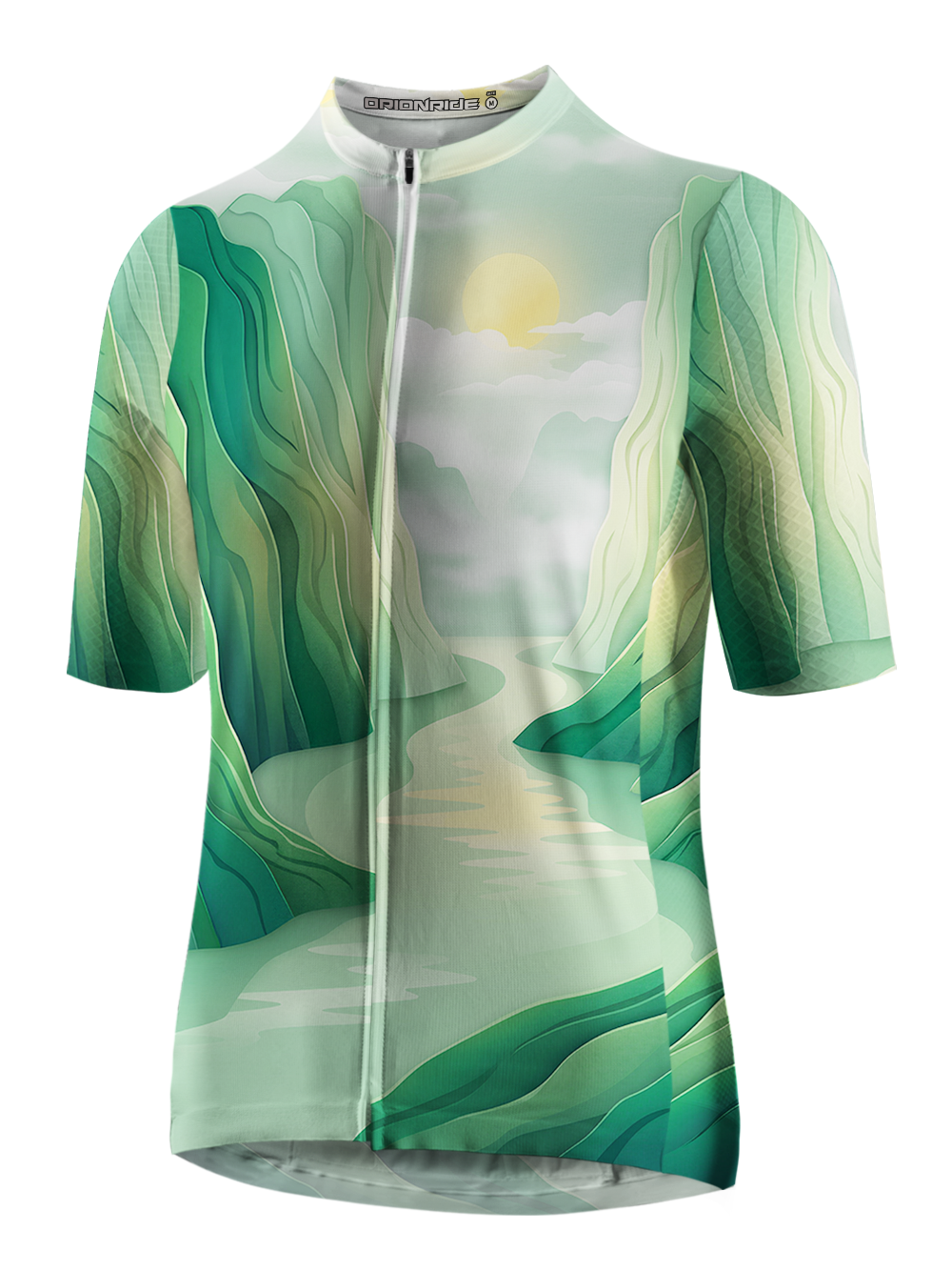 Orionride Verdant Mountains And Waters Short Sleeves Cycling Jersey