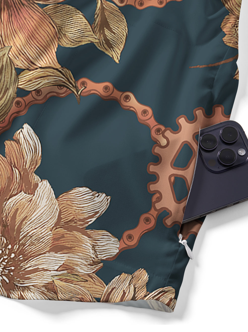 Orionride Memory Of Flowers Zipper Pockets Ultra Lightweight Short Sleeves Gravel Shirt