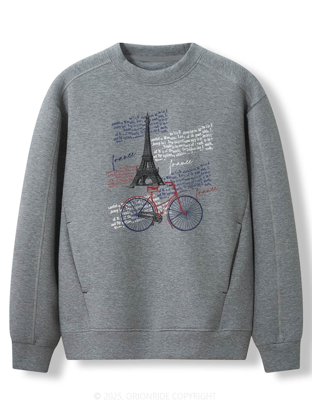 Orionride Tour Around The Eiffel Tower Women's Long Sleeve Bike Sweatshirt