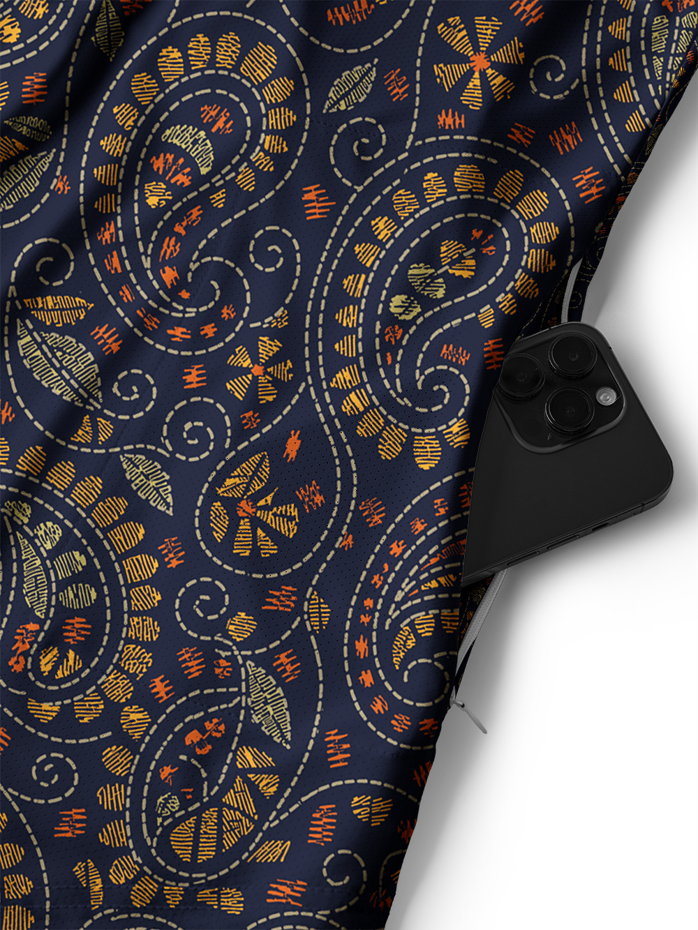Orionride Paisley Night Men's Stretchy Breathable Long Sleeve Gravel Shirt