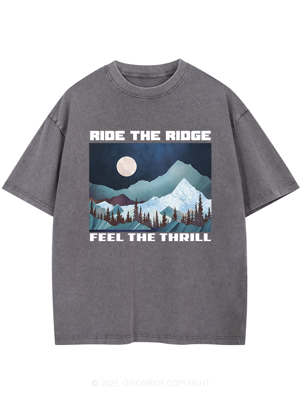 Orionride Night Forest Short Sleeves Bike Washed T-Shirt