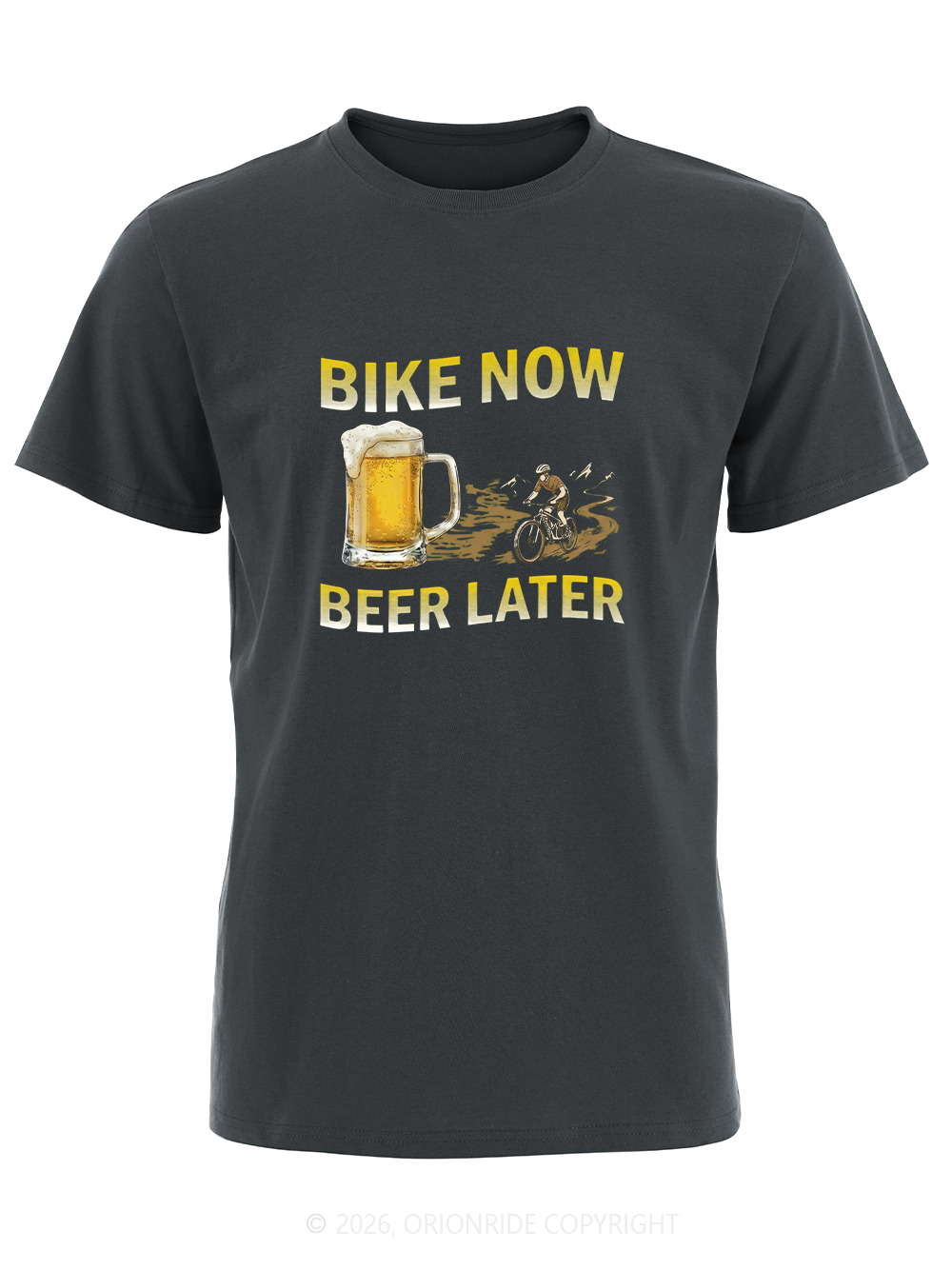 Orionride Bike Now Beer Later Short Sleeves Bike T-Shirt