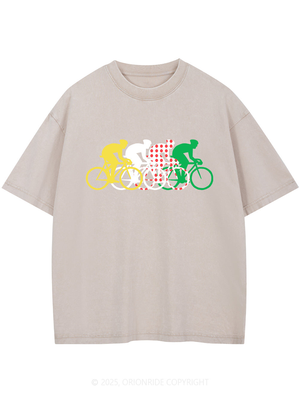 Orionride Cyclist Road Short Sleeves Bike Washed T-Shirt