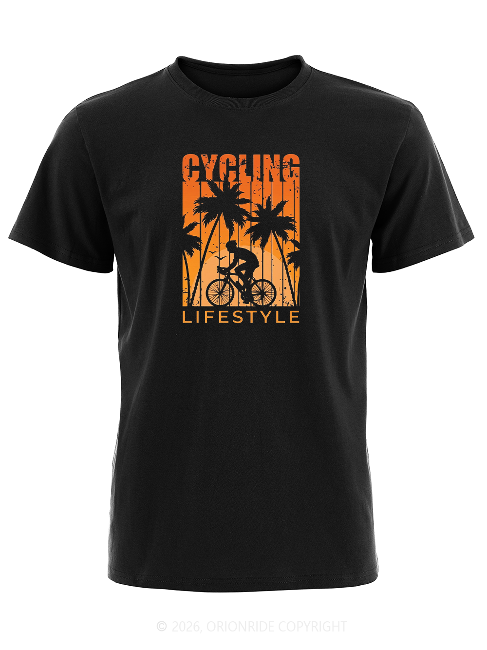 Orionride Palm Tree Silhouette Short Sleeves Bike T-Shirt