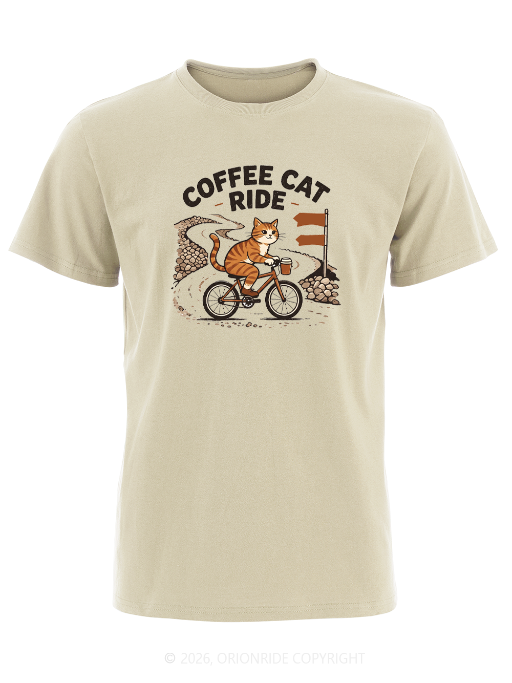 Orionride Cat Coffee Ride Short Sleeves Bike T-Shirt