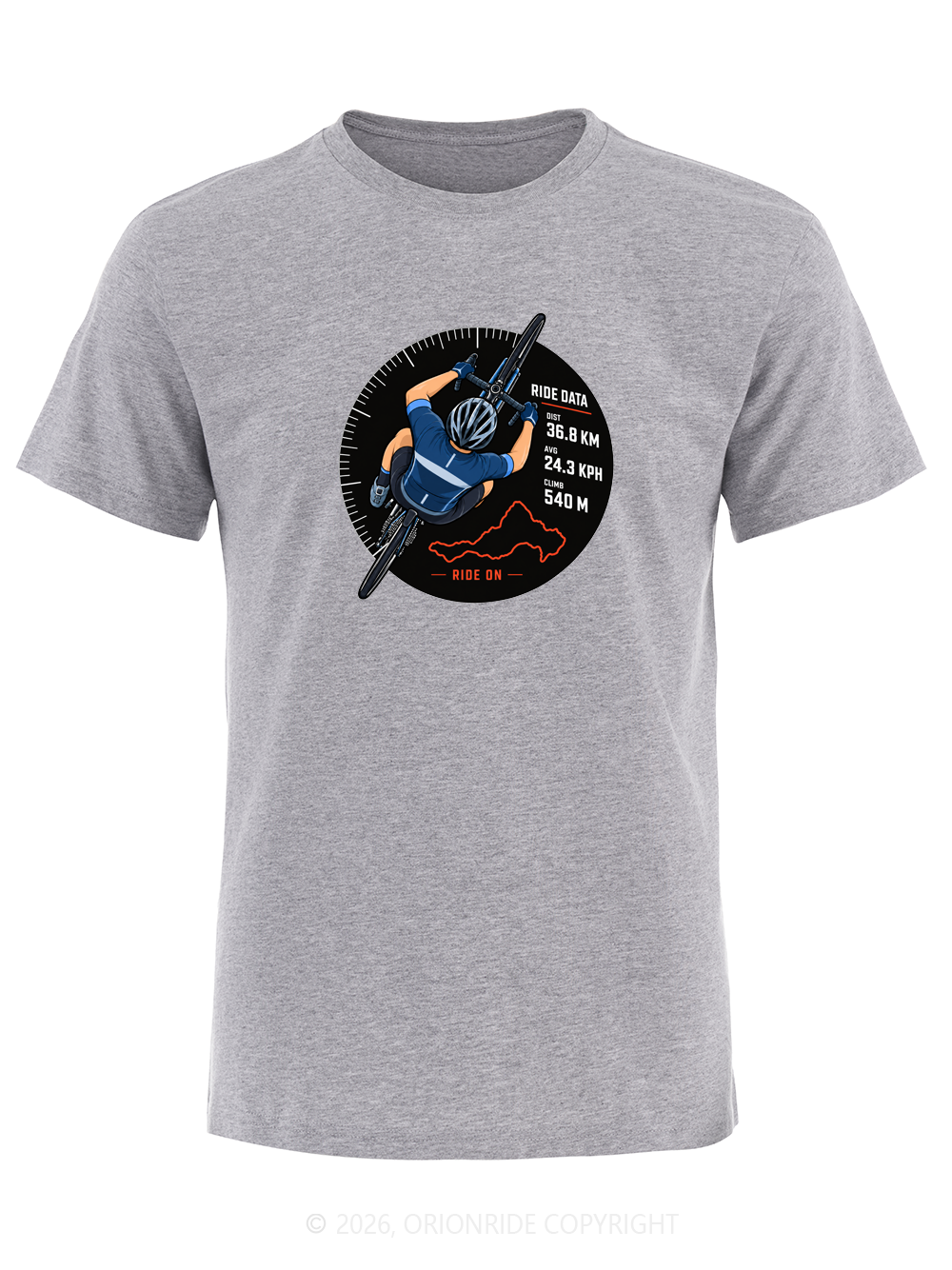 Orionride Ride Data Badge Short Sleeves Bike T-Shirt