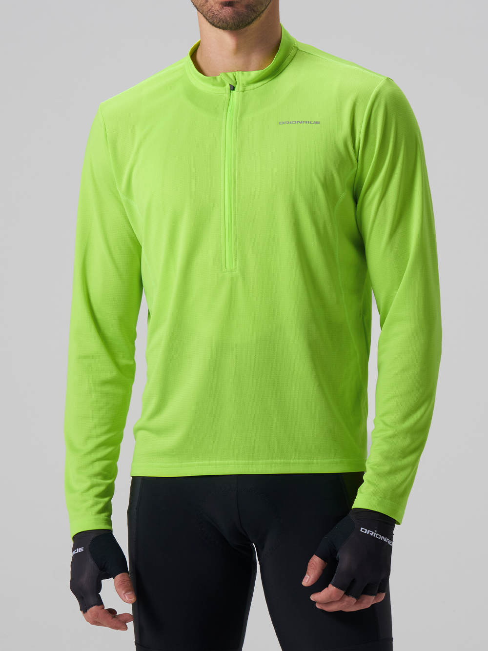 Orionride Brand Long Sleeve Half Zipper Mountain Bike Jersey Green