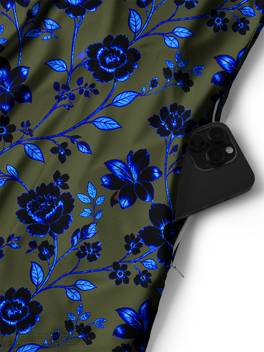 Orionride Fluorescent Flowers Men's Stretchy Breathable Long Sleeve Gravel Shirt