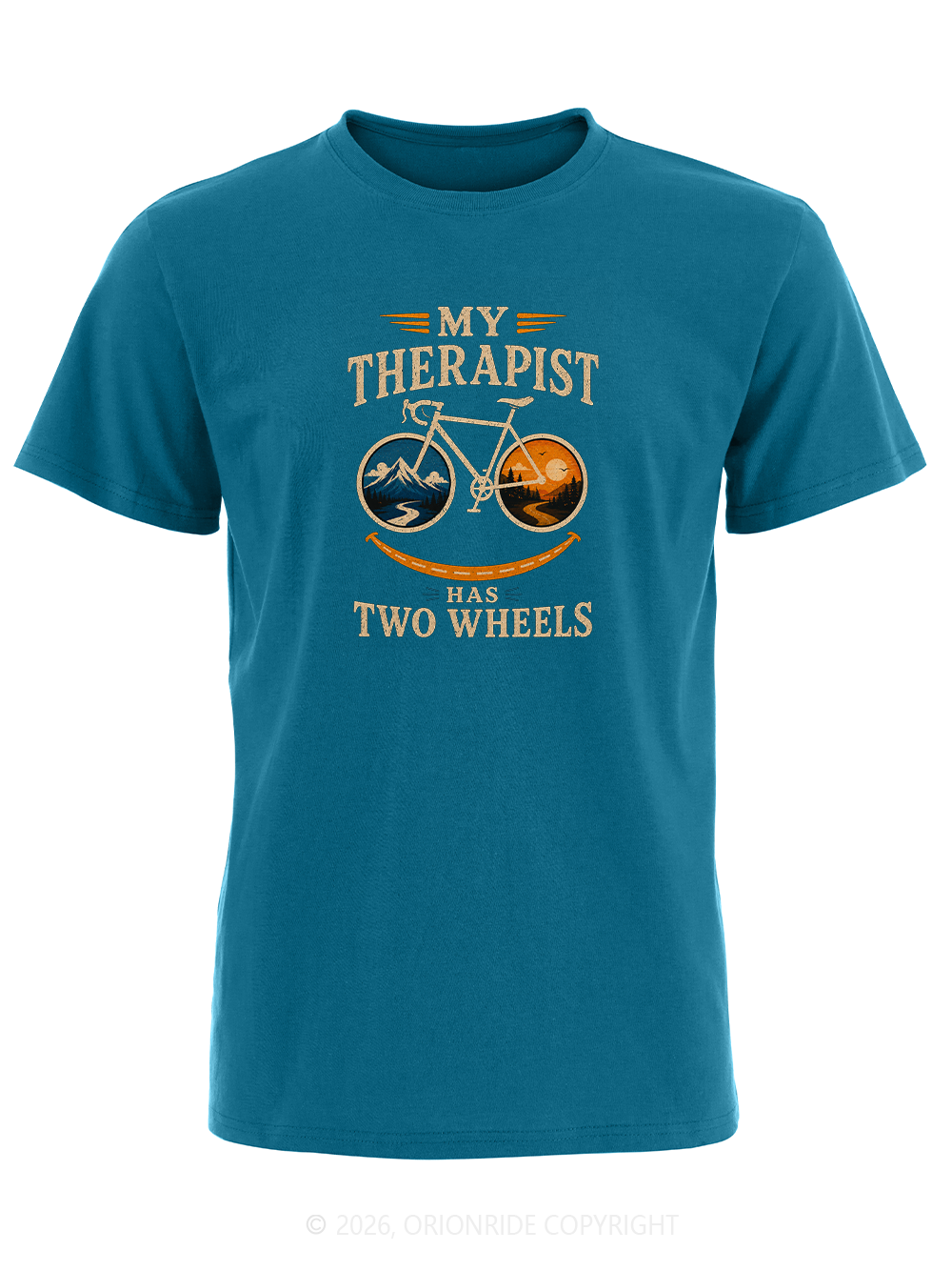 Orionride My Therapist Has Two Wheels Short Sleeves Bike T-Shirt