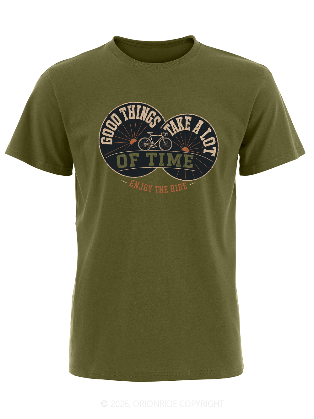 Orionride Vintage Wheel Short Sleeves Bike T-Shirt