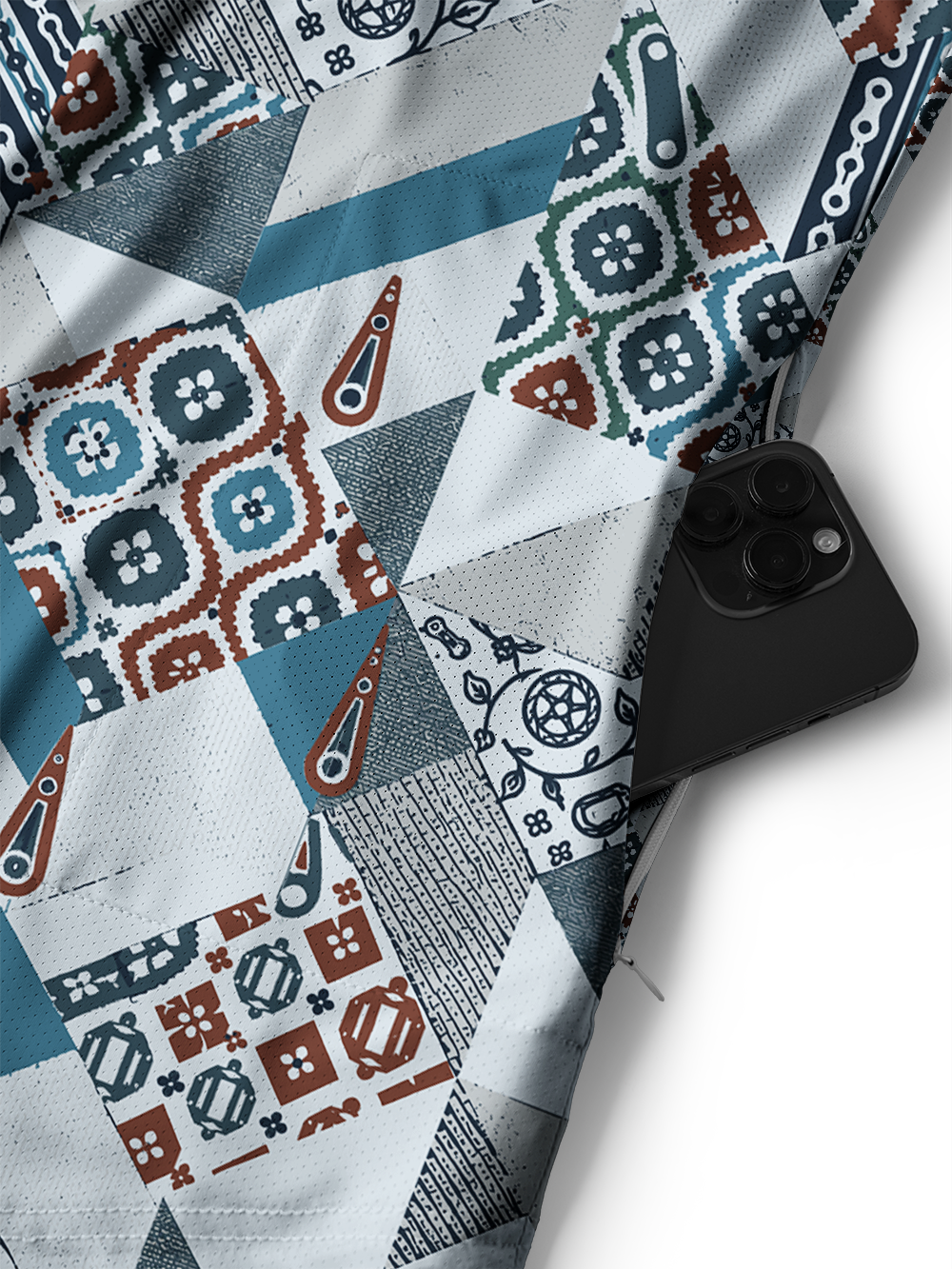 Orionride Geometric Heritage Men's Stretchy Breathable Long Sleeve Gravel Shirt