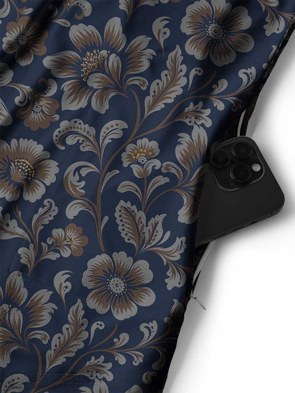 Orionride Vintage Florals Men's Stretchy Breathable Long Sleeve Gravel Shirt