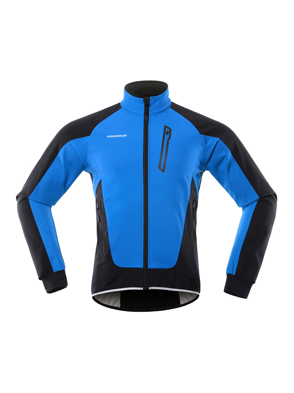 Orionride Cycling Stand Collar Warm Fleece Soft Shell Jacket Blue