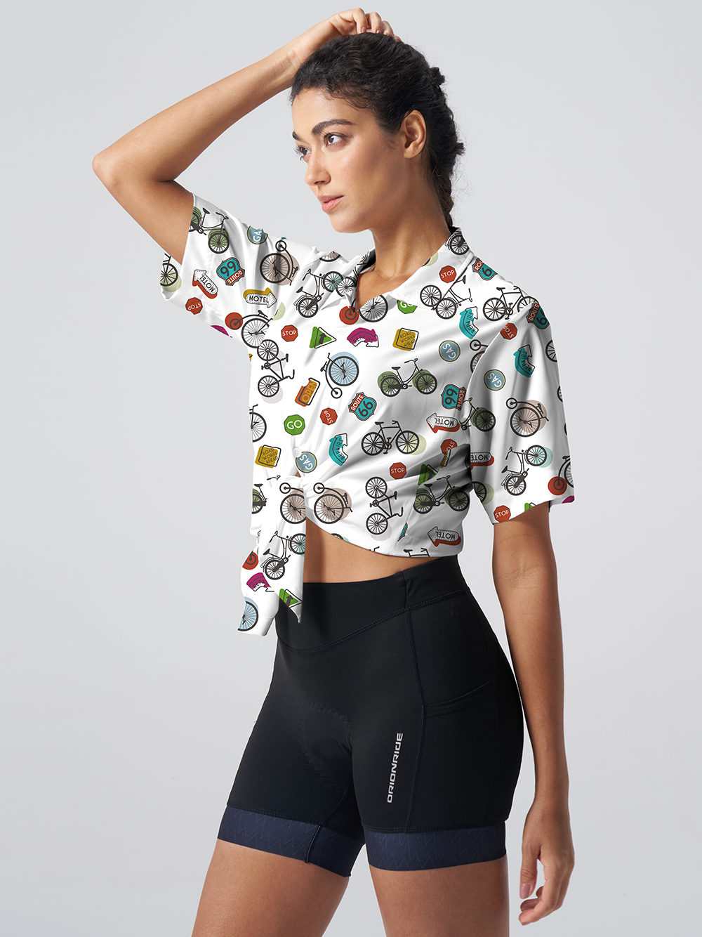 Orionride Go Ride A Bike Zipper Pockets Ultra Lightweight Short Sleeves Women's Gravel Shirt