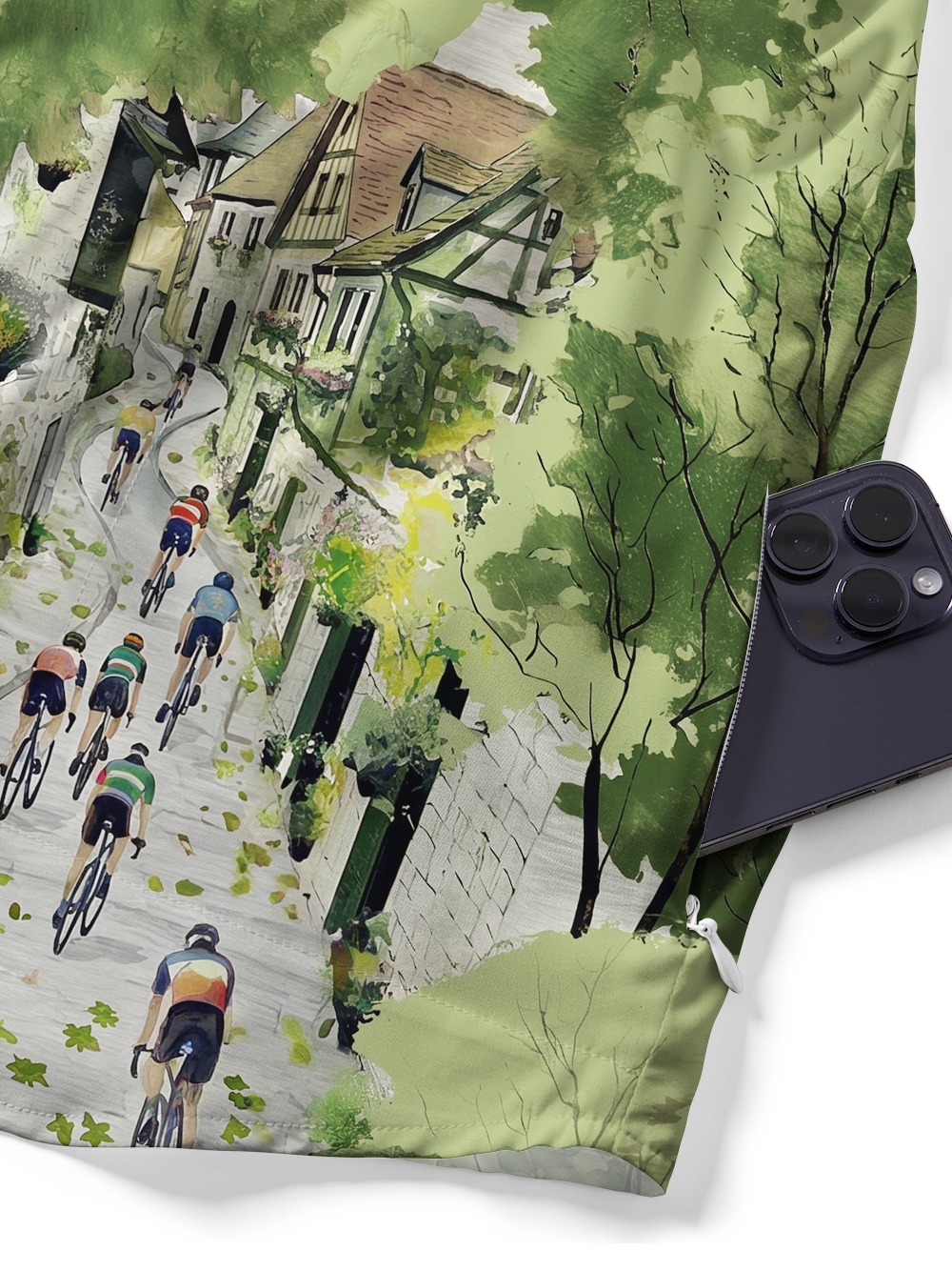 Orionride Green Trail Ride Zipper Pockets Ultra Lightweight Short Sleeves Gravel Shirt