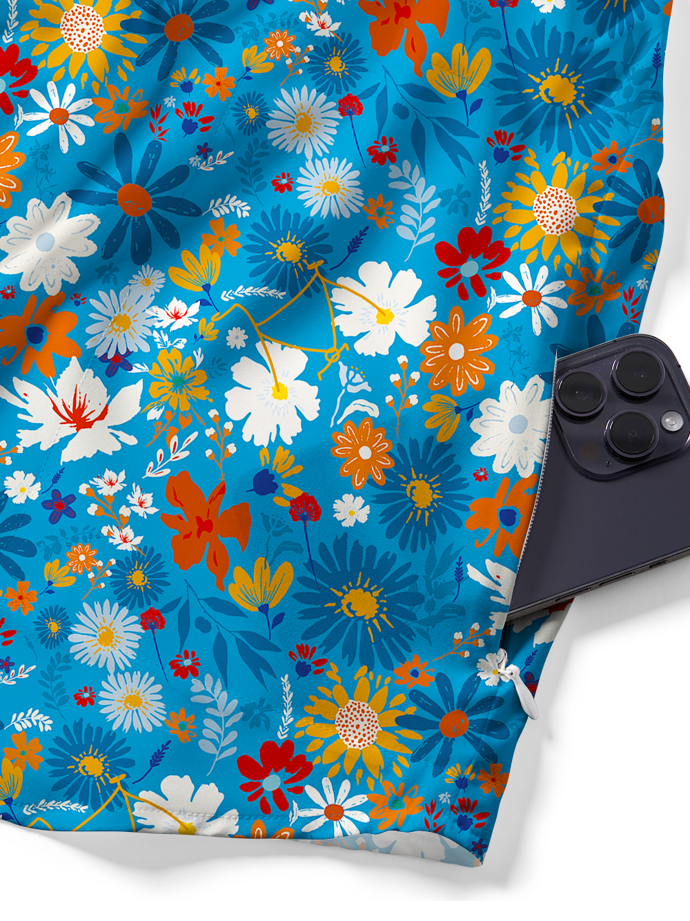 Orionride Sea Of Flowers Zipper Pockets Ultra Lightweight Short Sleeves Gravel Shirt