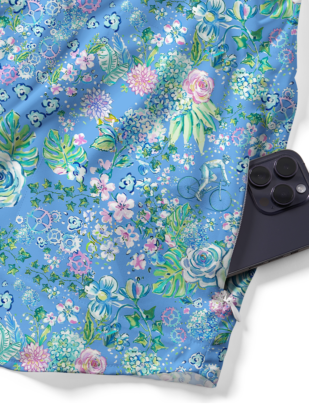 Orionride Whispering Roses Zipper Pockets Ultra Lightweight Short Sleeves Gravel Shirt