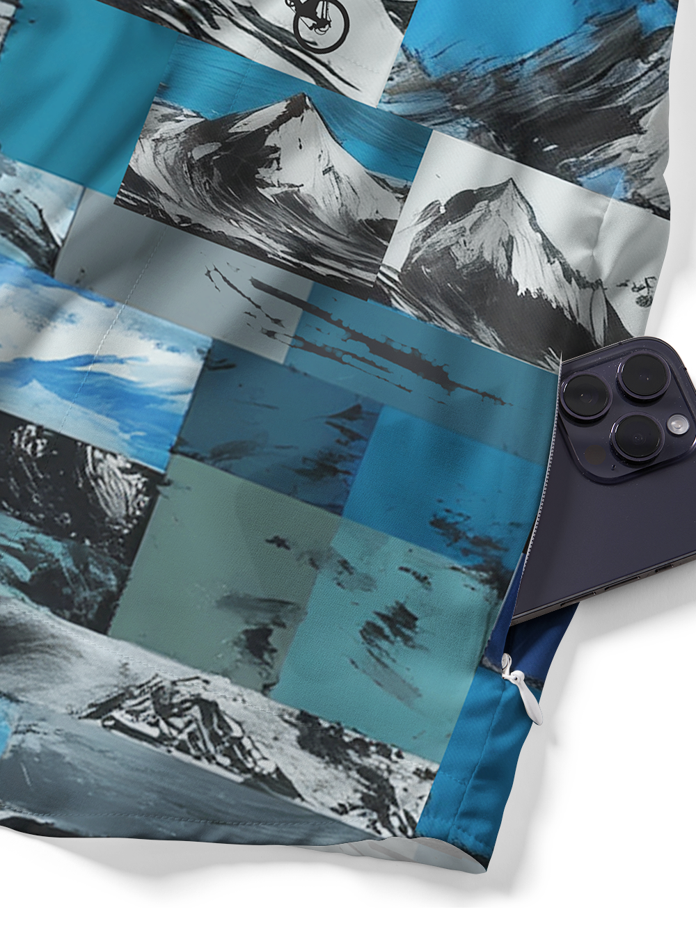 Orionride Mountain Peaks In Ink Painting Zipper Pockets Ultra Lightweight Short Sleeves Gravel Shirt