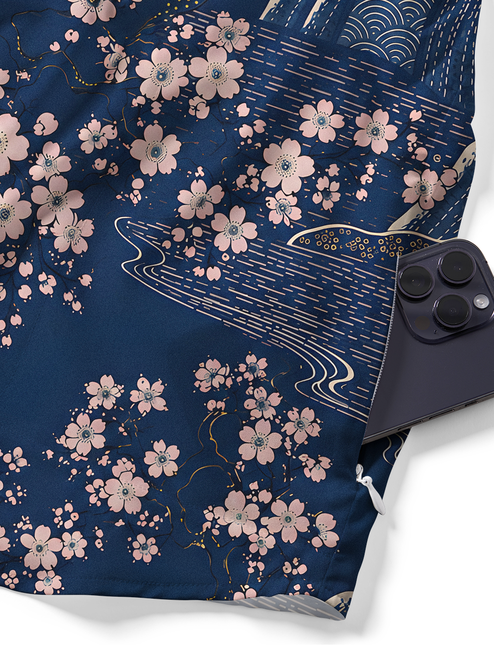 Orionride Sakura Night Landscape Zipper Pockets Ultra Lightweight Short Sleeves Gravel Shirt
