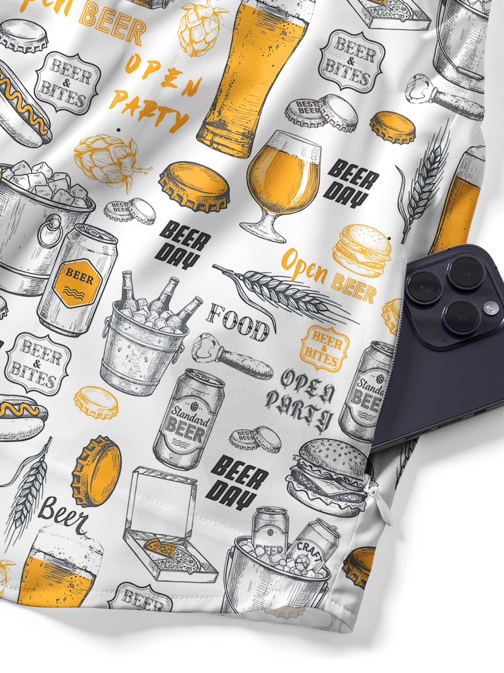 Orionride Beer Day Zipper Pockets Ultra Lightweight Short Sleeves Gravel Shirt
