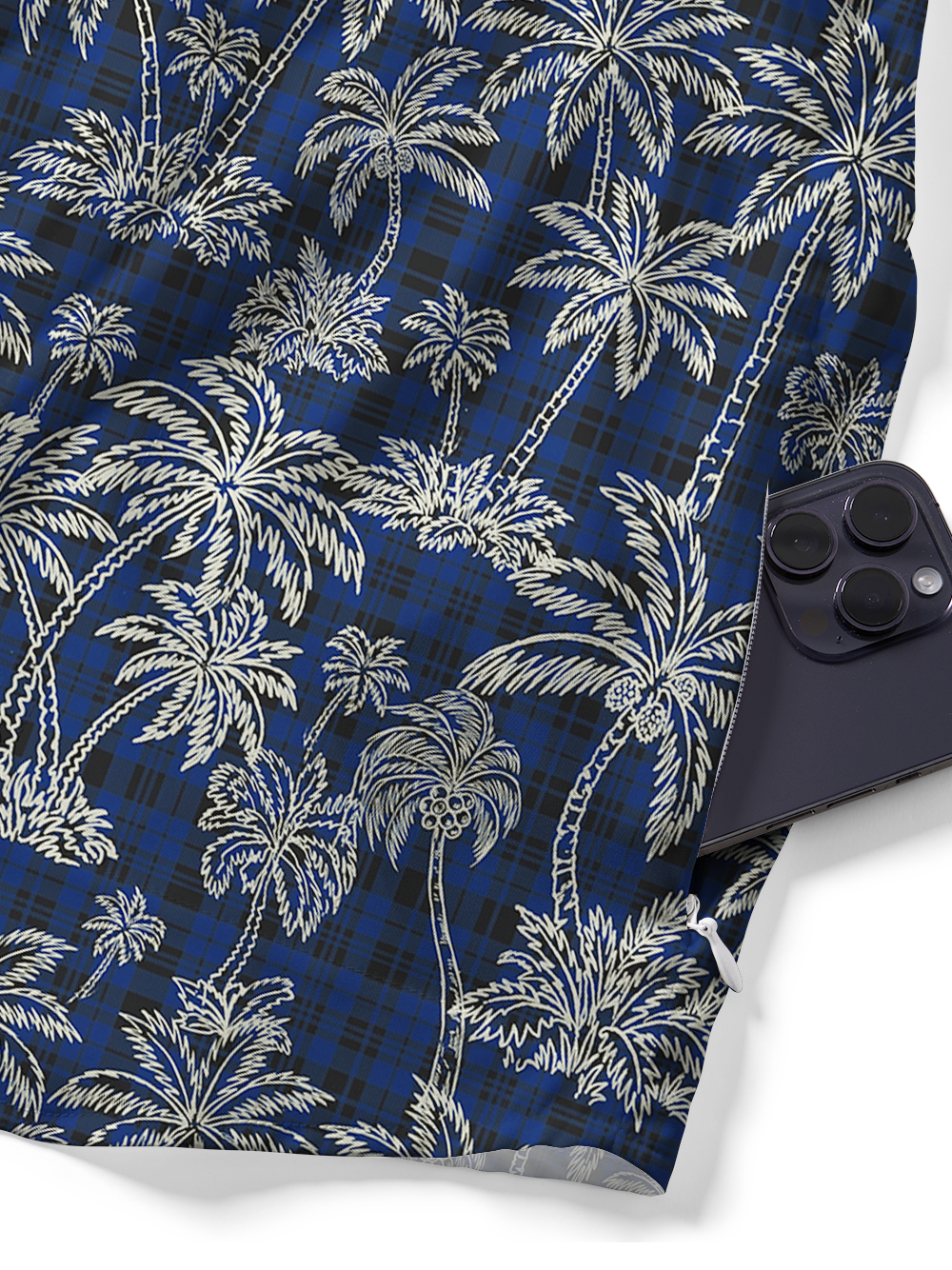 Orionride Striped Coconut Tree Zipper Pockets Ultra Lightweight Short Sleeves Gravel Shirt