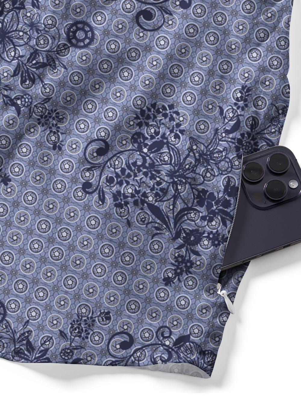 Orionride Hibiscus Secret Zipper Pockets Ultra Lightweight Short Sleeves Gravel Shirt