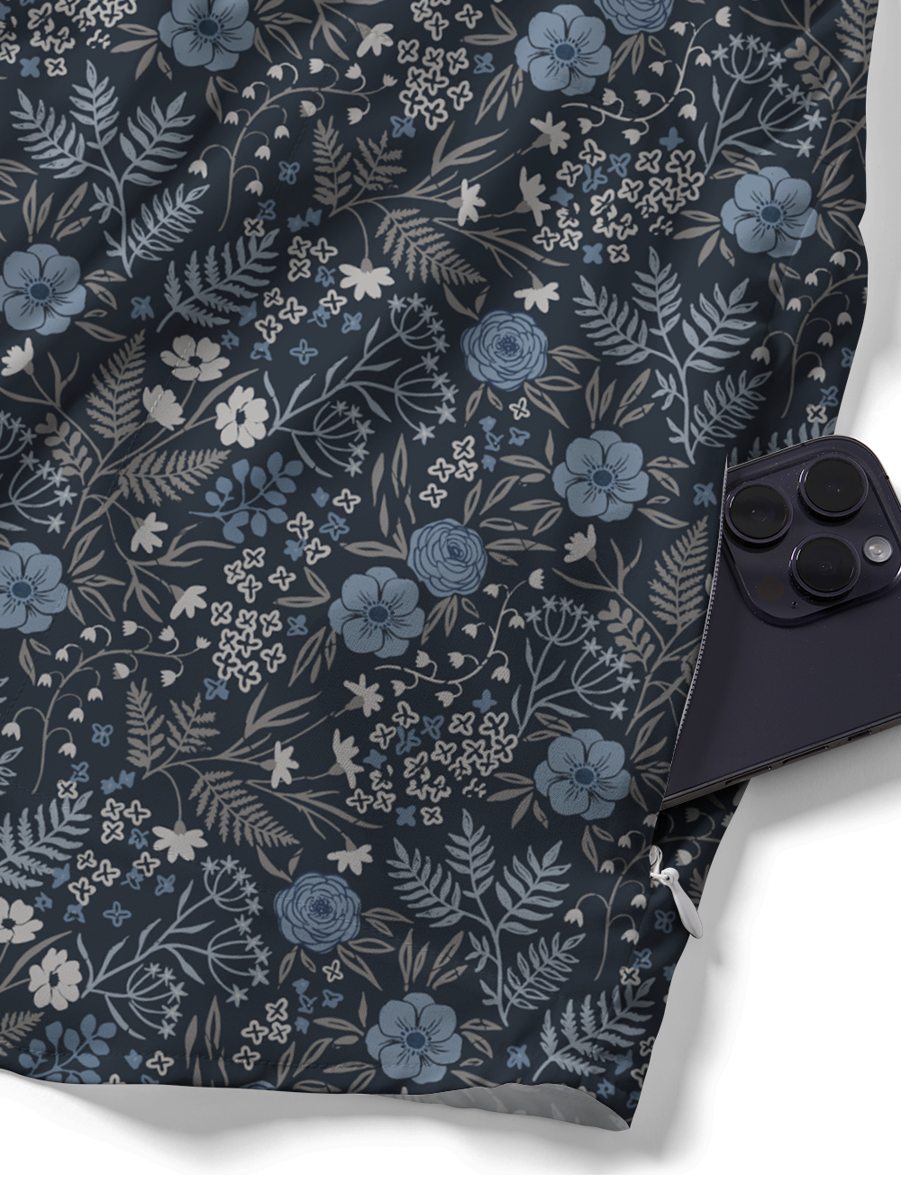 Orionride Midnight Florals Zipper Pockets Ultra Lightweight Short Sleeves Gravel Shirt