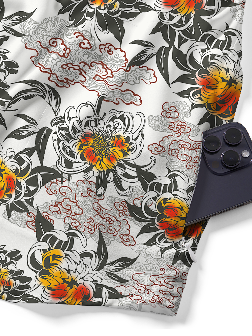 Orionride Chrysanthemums In Full Bloom Zipper Pockets Ultra Lightweight Short Sleeves Gravel Shirt