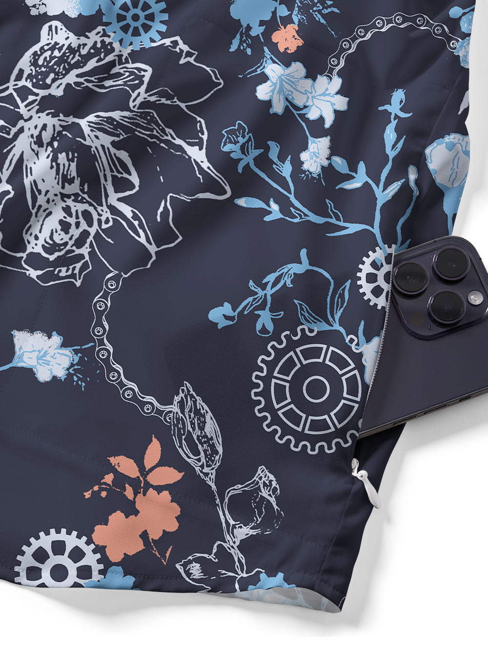 Orionride Flower World Zipper Pockets Ultra Lightweight Short Sleeves Gravel Shirt