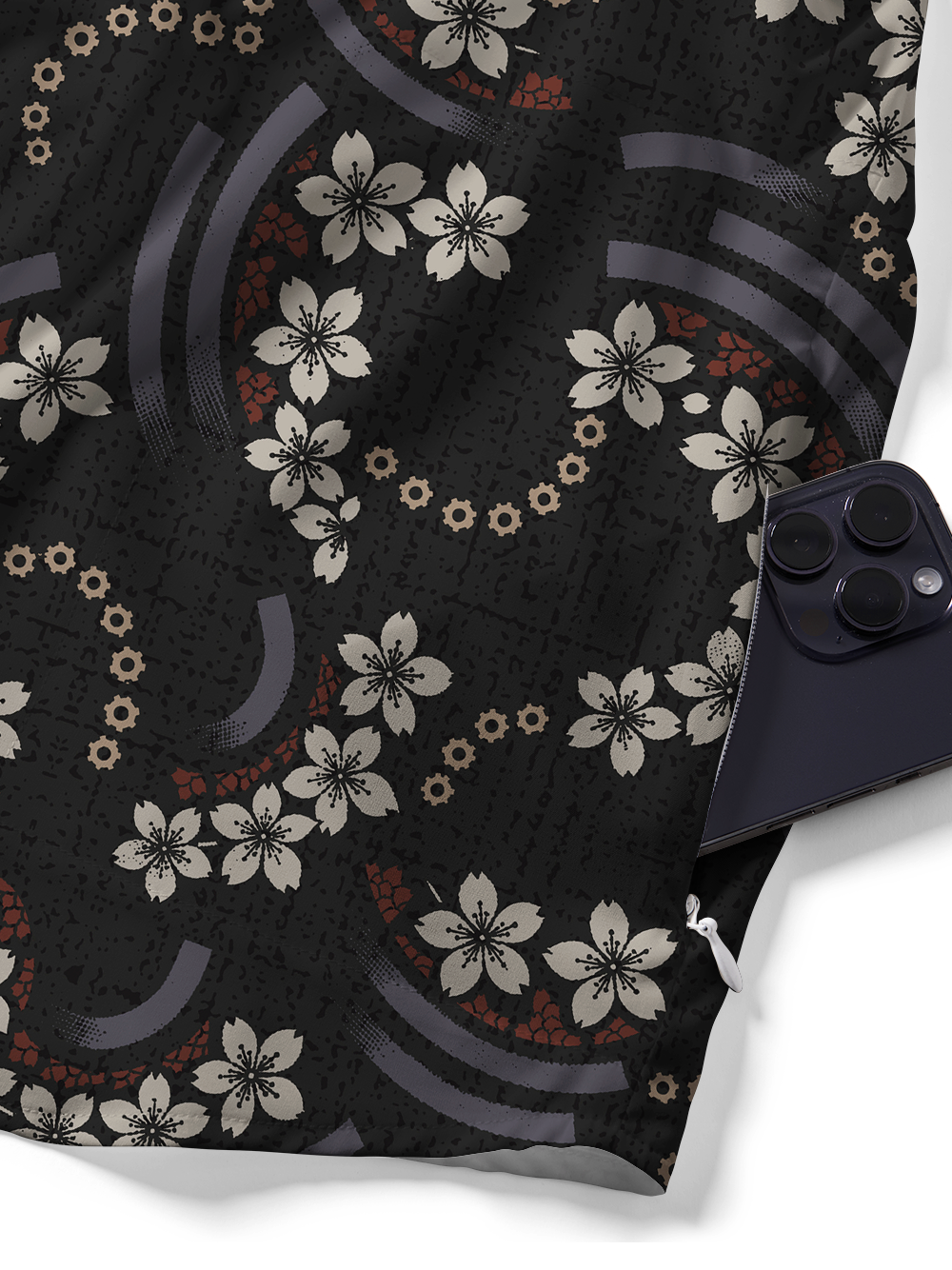 Orionride Sakura Pattern Zipper Pockets Ultra Lightweight Short Sleeves Gravel Shirt