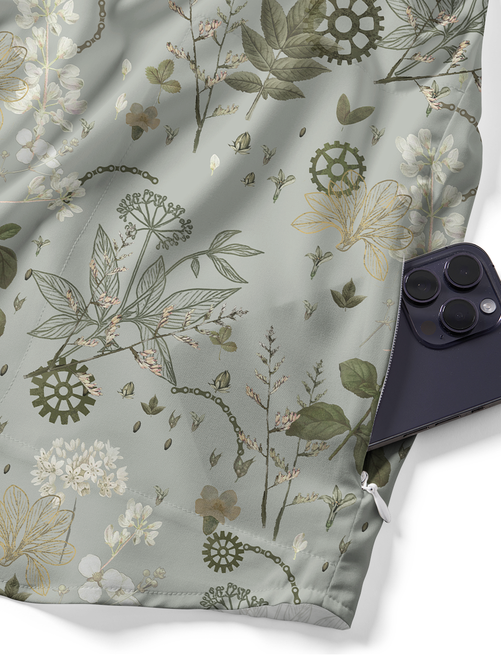 Orionride Withered Leaves Zipper Pockets Ultra Lightweight Short Sleeves Gravel Shirt