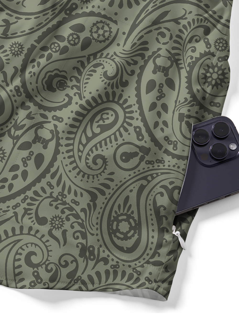 Orionride Lush Cashew Flowers Zipper Pockets Ultra Lightweight Short Sleeves Gravel Shirt