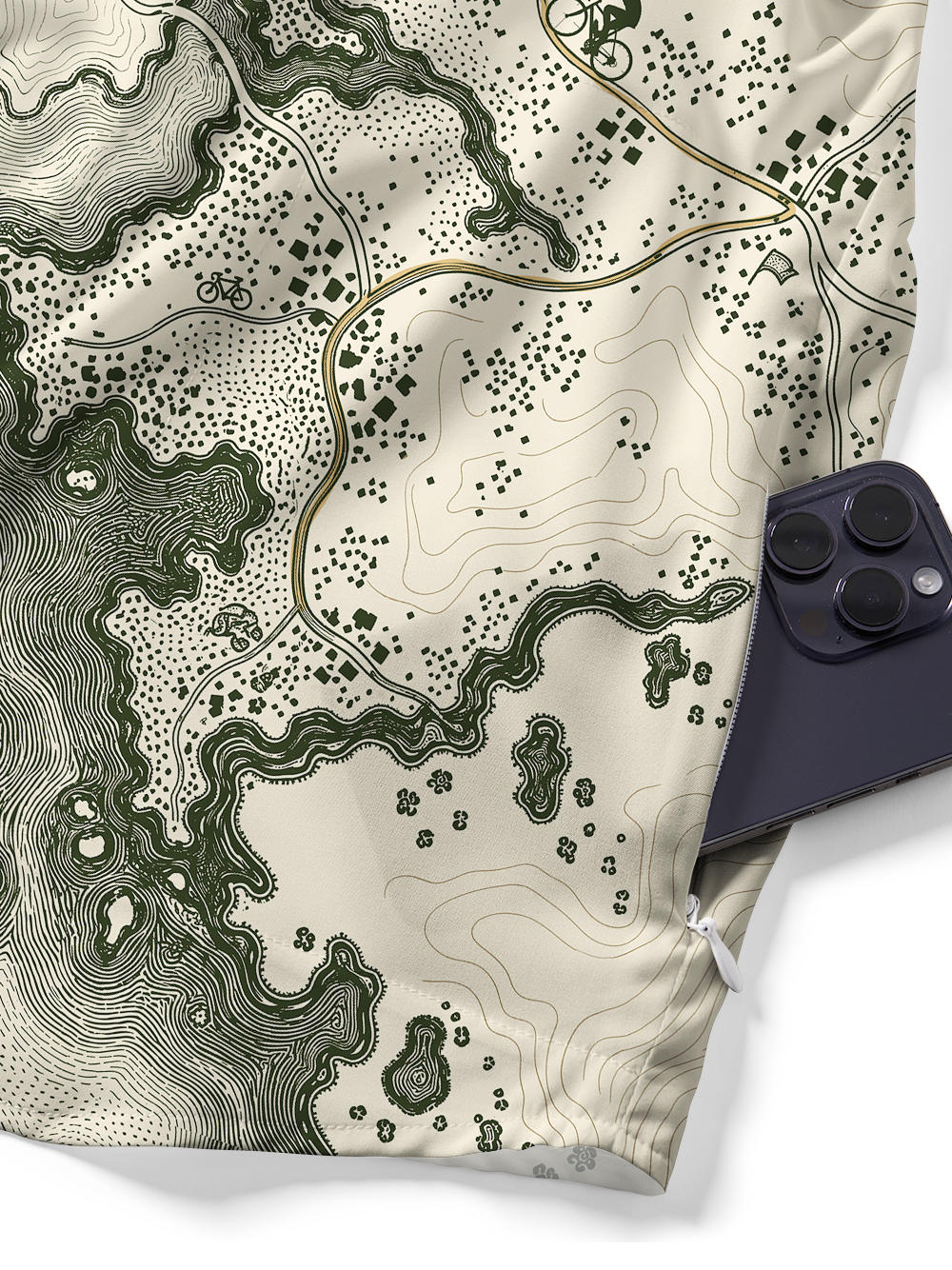 Orionride Trail Map Zipper Pockets Ultra Lightweight Short Sleeves Gravel Shirt