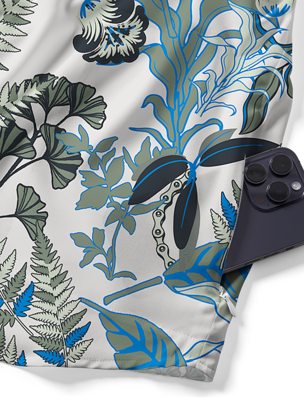 Orionride Flourishing Ferns Zipper Pockets Ultra Lightweight Short Sleeves Gravel Shirt