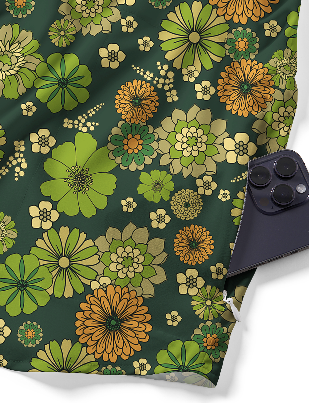 Orionride Concentric Circle Flowers Zipper Pockets Ultra Lightweight Short Sleeves Gravel Shirt