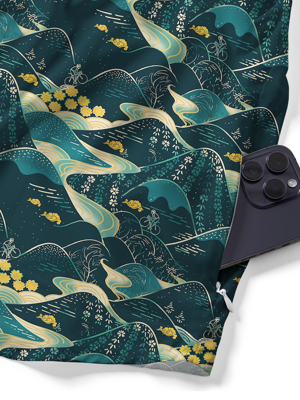 Orionride Mountains And Valleys Zipper Pockets Ultra Lightweight Short Sleeves Gravel Shirt