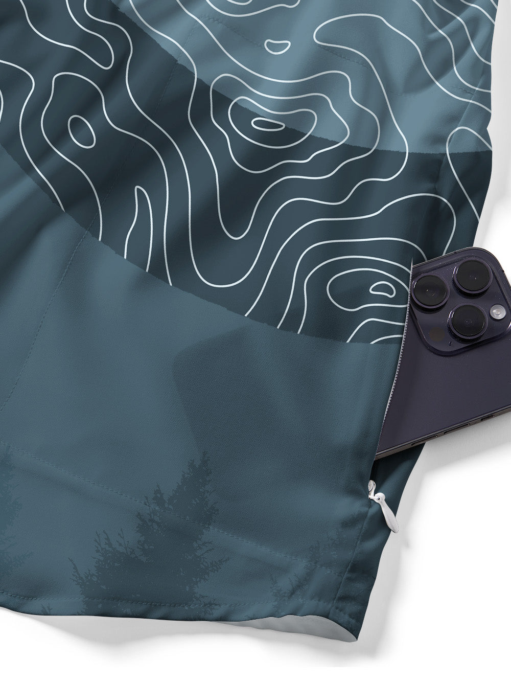 Orionride Challenging Contour Lines Zipper Pockets Ultra Lightweight Short Sleeves Gravel Shirt