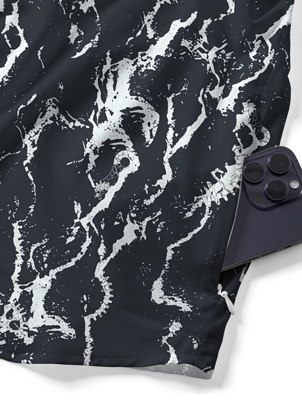 Orionride Marble Stripes Zipper Pockets Ultra Lightweight Short Sleeves Gravel Shirt