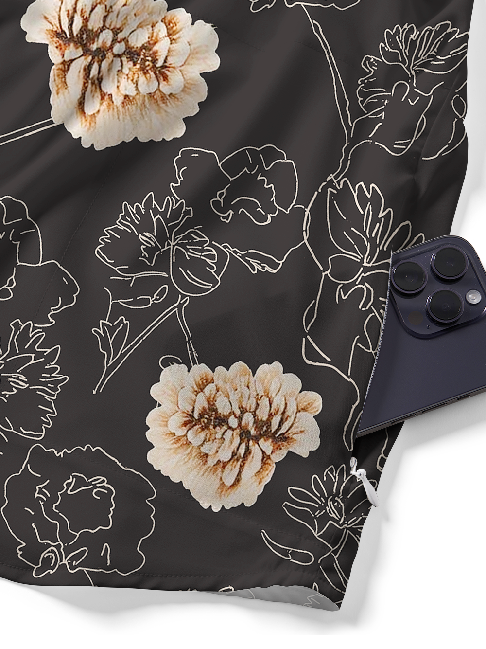 Orionride Pure Flowers Zipper Pockets Ultra Lightweight Short Sleeves Gravel Shirt